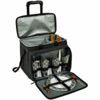 Picnic at Ascot Picnic Cooler with Service for 4 on Wheels (330) Charcoal