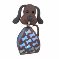 Metal Puppy Dog Blue LED Solar Garden Statue Accent Light Patio Decor Sculpture - Blue