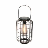 Copper Metal Hanging Bird Cage LED Solar Light Indoor Outdoor Accent Patio Decor - Copper