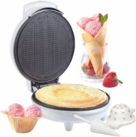 Waffle Cone and Bowl Maker for Homemade Ice Cream Cones - Includes Shaper Roller & Bowl Press
