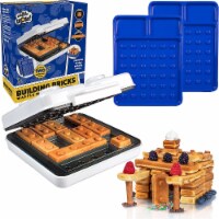 Waffle Wow Building Brick Electric Waffle Maker w/ 2 Construction Eating Plates