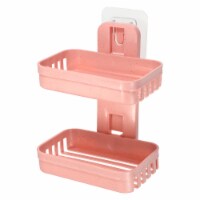 VOCOSTE Plastic Keep Soap Dry Drill Free Soap Holder for Home Bathroom Kitchen Perspective: Main