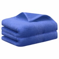 uxcell 2 Pack Cotton Solid Color Textured Hand Towels Perspective: Main