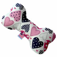 Mirage Pet 1104-SFTYBN6 Mixed Hearts 6 in. Stuffing Free Bone Dog Toy