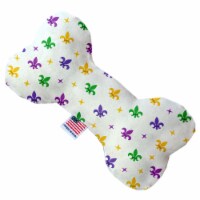 Mirage Pet 1108-SFTYBN8 Confetti Fleur De Lis Mardi Gras 8 in. Stuffing Free Bone Dog Toy