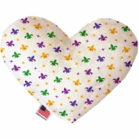 Mirage Pet 1108-SFTYHT6 Confetti Fleur De Lis Mardi Gras 6 in. Stuffing Free Heart Dog Toy