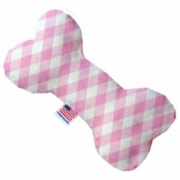 Mirage Pet 1154-SFTYBN10 Baby Pink Plaid 10 in. Stuffing Free Bone Dog Toy