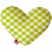 Mirage Pet 1155-SFTYHT8 Lime Green Plaid 8 in. Stuffing Free Heart Dog Toy
