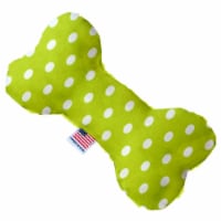 Mirage Pet 1161-SFTYBN8 Lime Green Polka Dots 8 in. Stuffing Free Bone Dog Toy