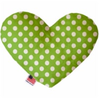 Mirage Pet 1244-SFTYHT8 Lime Green Swiss Dots 8 in. Stuffing Free Heart Dog Toy