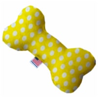 Mirage Pet 1250-SFTYBN8 Sunny Yellow Swiss Dots 8 in. Stuffing Free Bone Dog Toy