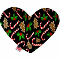 Mirage Pet 1272-SFTYHT8 Candy Cane Chaos 8 in. Stuffing Free Heart Dog Toy