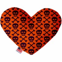 Mirage Pet 1353-SFTYHT8 Purple Skulls 8 in. Stuffing Free Heart Dog Toy