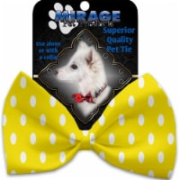 Mirage Pet 1158-VBT Yellow Polka Dots Pet Bow Tie Collar Accessory with Cloth Hook & Eye
