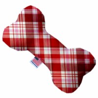 Mirage Pet 1361-CTYBN8 Valentines Day Plaid Canvas Bone Dog Toy - 8 in.