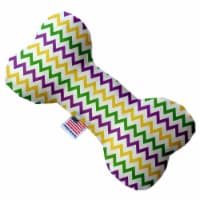 Mirage Pet 1375-CTYBN10 Mardi Gras Chevron Canvas Bone Dog Toy - 10 in.