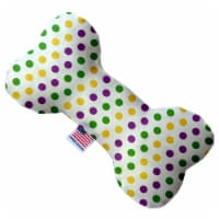 Mirage Pet 1376-CTYBN6 Mardi Gras Polka Dots Canvas Bone Dog Toy - 6 in.