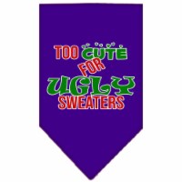 Mirage Pet Products 66-471 SMPR Too Cute for Ugly Sweaters Screen Print Bandana, Purple - Sma