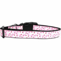 Mirage Pet Products 125-134 XL Pink Ribbons on White Nylon Dog Collar, Extra Large