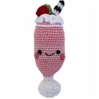 Mirage Pet 500-111 SMS Knit Knacks Organic Cotton Small Dog Toy, Strawberry Milkshake