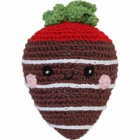 Mirage Pet 500-111 MCS Knit Knacks Strawberry Organic Cotton Small Dog Toy, Milk Chocolate