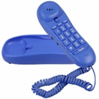 Slimline Blue Colored Phone For Wall Or Desk With Memory