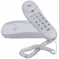 Slimline White Colored Phone For Wall Or Desk With Memory
