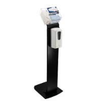 Premium Locking Sanitizing Station Stand (Black)