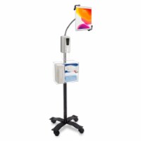 Gooseneck Floor Stand for 7-13  Tablets with Sanitizing Station & Automatic Soap Dispenser