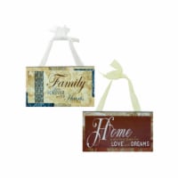 Bulk Buys HB893-36 Wood Sign With Fabric Hanger -Pack of 36