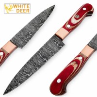 EdgeWork WSDM-2360 White Deer Frostwood Paring Knife Pro Chef Cutlery Damascus Steel 1095 HC