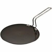 Futura Hard Anodised Concave Tava Griddle 10 in. - 4.88mm with Steel Handle