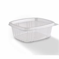 AD08 CPC 8 oz Clear Hinged Flat Lid Deli Container, Case of 200