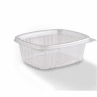 AD08 CPC 8 oz Clear Hinged Flat Lid Deli Container, Case of 200