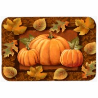 Pumpkins And Fall Leaves Glass Cutting Board, Large