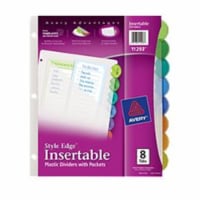 Style Edge Insertable Plastic Dividers With Pockets&#44; 8-Tab Set