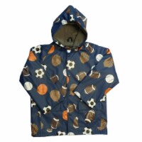 Childrens Navy Sports Balls Raincoat - Size 3T
