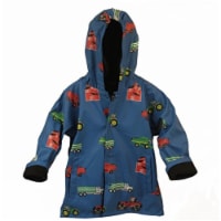 Childrens Blue Farm Equipment Raincoat - Size 4T