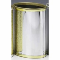 Mylar Polished Chrome and Brass Waste Basket