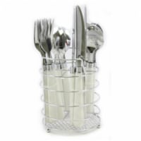 Sensations II Plastic Handle Flatware, White - 16 Piece
