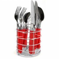 Sensations II Plastic Handle Flatware, Red - 16 Piece