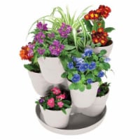 Bloomers-3 TIER FLOWER TOWER  PODS FIT 5  POTTED PLANTS  INCLUDES TRAY  STACKING