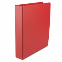 Suede Finish Vinyl Round Ring Binder- 1-1/2&amp;quot; Capacity- Red