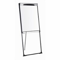 Magnetic Gold Ultra Dry Erase Footbar Presentation Easel&#44; Black & Silver