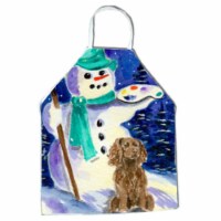 Artist Snowman with Boykin Spaniel Apron - 27 H x 31 W in.