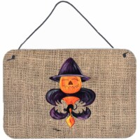 Halloween Pumpkin Bat Fleur de lis Indoor Aluminium Metal Wall Or Door Hanging Prints