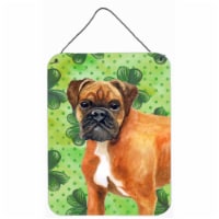 German Boxer St.Patricks Wall or Door Hanging Prints, 12 x 16 in.