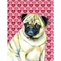 11 x 15 in. Pug Hearts Love And Valentines Day Portrait Flag Garden Size