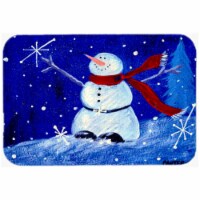 Happy Holidays Snowman Glass Cutting Board, Large