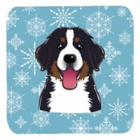 Snowflake Bernese Mountain Dog Foam Coasters, Set Of 4